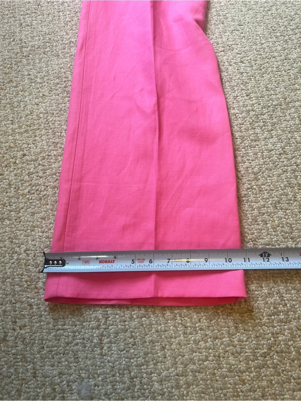 NWT Talbots Greenwich Pants Pink Geranium Linen Blend Wide Leg High Waist 4